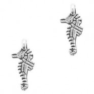 Metal charm Seahorse 14x6mm Antique silver